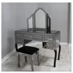 House Of Bling Furniture Boutique Smoked Mirrored Dressing Table Dressing Tables