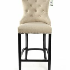 House Of Bling Furniture Boutique Cream Linen New York Bar Bar Stools