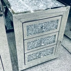 House Of Bling Furniture Boutique Sparkle Crushed Diamond Bedside Drawers Bedside Cabinets