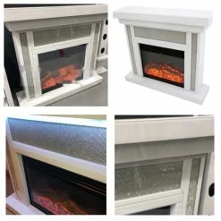 House Of Bling Furniture Boutique Fire Places Elegance Sparkle White Fireplace