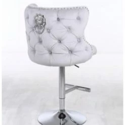 House Of Bling Furniture Boutique Valentino Lion Knock Bar Stools In Dove Silver