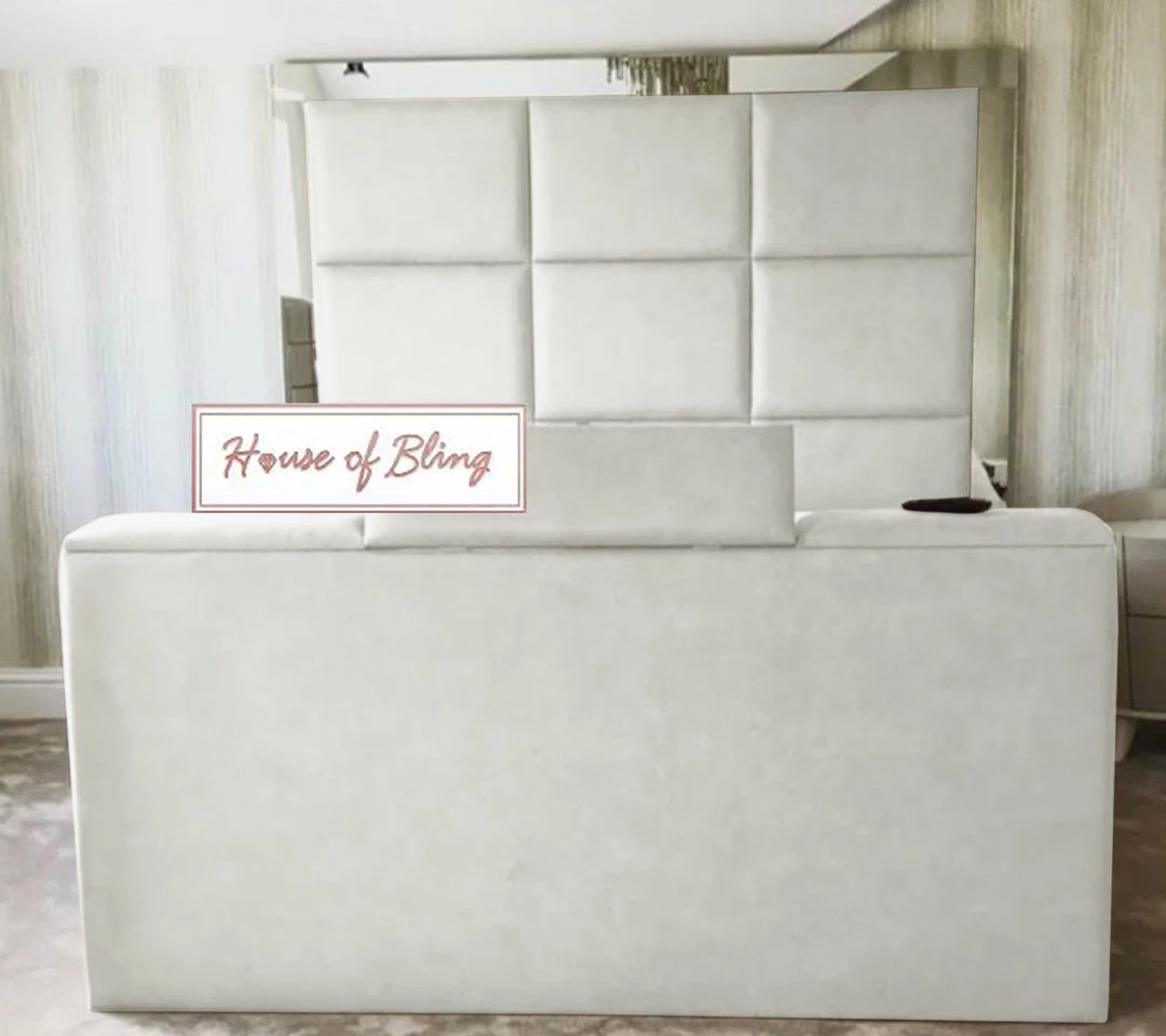 House Of Bling Furniture Boutique Harley Mirrored TV Bed Luxury Beds 4 House Of Bling Furniture Boutique Harley Mirrored TV Bed Luxury Beds
