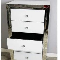 House Of Bling Furniture Boutique Bianca Tall Boy Chest Of Drawers