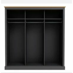 House Of Bling Furniture Boutique Plymouth 3 Door Sliding Wardrobe Grey