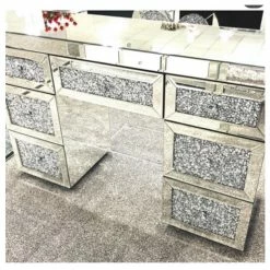House Of Bling Furniture Boutique 7 Drawer Crushed Diamond Dressing Table