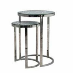 House Of Bling Furniture Boutique Set Of 2 Crushed Top Nest Tables Side Tables