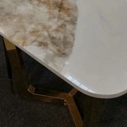 House Of Bling Furniture Zara Marble Dining Table With Chair Option Dining Tables