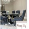 House Of Bling Furniture Boutique Ariana Marble X Grey Marble Table Top With Chairs