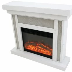 House Of Bling Furniture Boutique Fire Places Sparkle White Fireplace