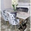 House Of Bling Furniture Boutique Dining Tables And Chairs Sets Buxford 1.8 Meter Table With Valentino Chairs Grey