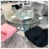 House Of Bling Furniture Boutique Crushed Diamond Round Dining Table Bentley Chairs 1 House Of Bling Furniture Boutique Crushed Diamond Round Dining Table Bentley Chairs