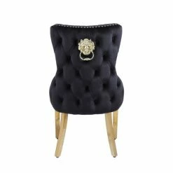 House Of Bling Furniture Black Marble Cambridge Table With Chair Option Dining Tables