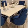 House Of Bling Furniture Boutique Dining Tables Cambridge Dining Table With Lion Knock Blue Chsirs