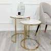 House Of Bling Furniture Boutique Side Tables Lara Nest White Sintered Stone Tables