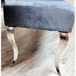 House Of Bling Furniture Boutique Benches Cambridge Dining Bench In Dark Grey Velvet