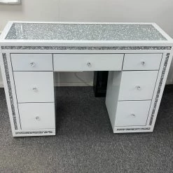 House Of Bling Furniture Boutique White Crushed Diamond Trim Dressing Table Dressing Tables