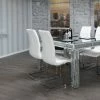 House Of Bling Furniture Boutique Crushed Diamond Table With Faux Leather White Chairs Dining Tables And Chairs Sets