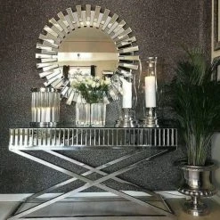 House Of Bling Furniture Boutique Elegance Crushed Diamond Console Table