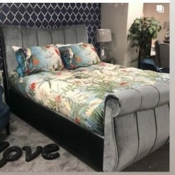 House Of Bling Furniture Boutique Moc Croc Swan Oyster Sleigh Bed