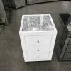 House Of Bling Furniture Boutique White Furniture Elegance Crushed Top White Gloss 3 Drawer Bedsides.