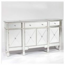 House Of Bling Furniture Boutique Valencia Silver Antique Large Sideboard Cabinet Valencia Range