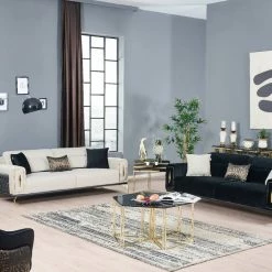 House Of Bling Furniture Boutique Milano Luxury Set Black Velvet