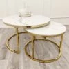 House Of Bling Furniture Boutique Side Tables Lara Coffee White Sintered Stone Tables