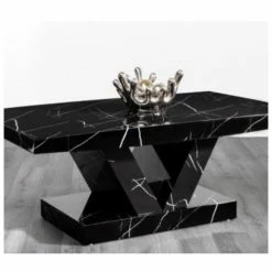 House Of Bling Furniture Boutique Bonita Dining Table Black Marble Affect