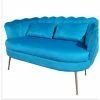 House Of Bling Furniture Boutique Oyster Sofa In Sea Blue Velvet Sofas