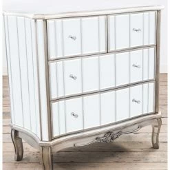 House Of Bling Furniture Boutique Anna Antique Silver French Chest Of Drawers