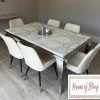 House Of Bling Furniture Boutique Cambridge Smoked White Table With 4 Lara Knock Chairs Dining Tables And Chairs Sets