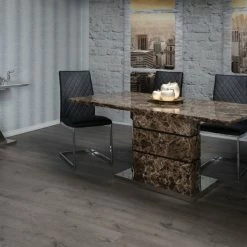 House Of Bling Furniture Rosebury Marble Affect Dining Table And Chairs Dining Tables And Chairs Sets