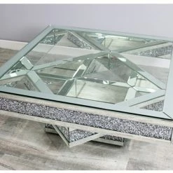 House Of Bling Furniture Boutique Crushed Diamond Stacked Coffee Table