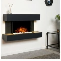 House Of Bling Furniture Boutique Manchester Wall Mounted Electric Fireplace Black Fire Places
