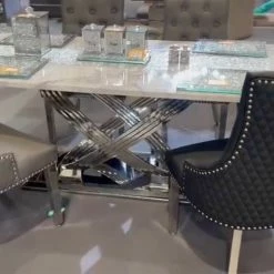 House Of Bling Furniture Boutique Milan Marble Table With Chairs.