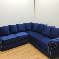 House Of Bling Furniture Boutique Corner Sofas Swan Set In Royal Blue