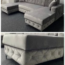 House Of Bling Furniture Boutique The Henley Large U Shape Sofa Bed In Velvet Corner Sofas 11 House Of Bling Furniture Boutique The Henley Large U Shape Sofa Bed In Velvet Corner Sofas