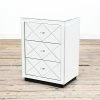 House Of Bling Furniture Boutique Diamond Glass Mirrored Bedside Table