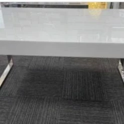 House Of Bling Furniture Boutique Bianca White Gloss Mirrored Dining Table