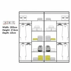 House Of Bling Furniture Boutique Diana Wardrobe Available In 2 Sizes