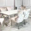 House Of Bling Furniture Boutique Buxford 1.8 Meter Table With Valentino Chairs Cream