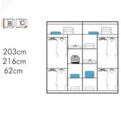 House Of Bling Furniture Boutique Chantel Wardrobe Different Size Options Available