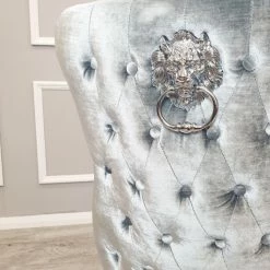 House Of Bling Furniture Boutique Valentino Silver Velvet Chairs Dining Chairs