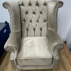 House Of Bling Furniture Boutique Queen Ann Chair In Mink