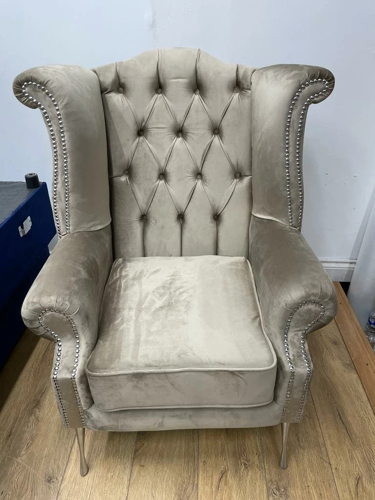 House Of Bling Furniture Boutique Queen Ann Chair In Mink 3 House Of Bling Furniture Boutique Queen Ann Chair In Mink