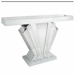 House Of Bling Furniture Boutique Bianca White Gloss Fan Console