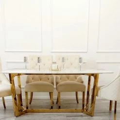 House Of Bling Furniture Dining Tables Zara Marble Dining Table With Chair Option