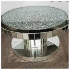 House Of Bling Furniture Boutique Crushed Diamond Round Coffee Table Coffee Tables