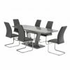 House Of Bling Furniture Boutique Grey High Gloss Extendable Table Dining Tables