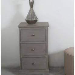 House Of Bling Furniture Boutique Delia Taupe Bedside Drawers